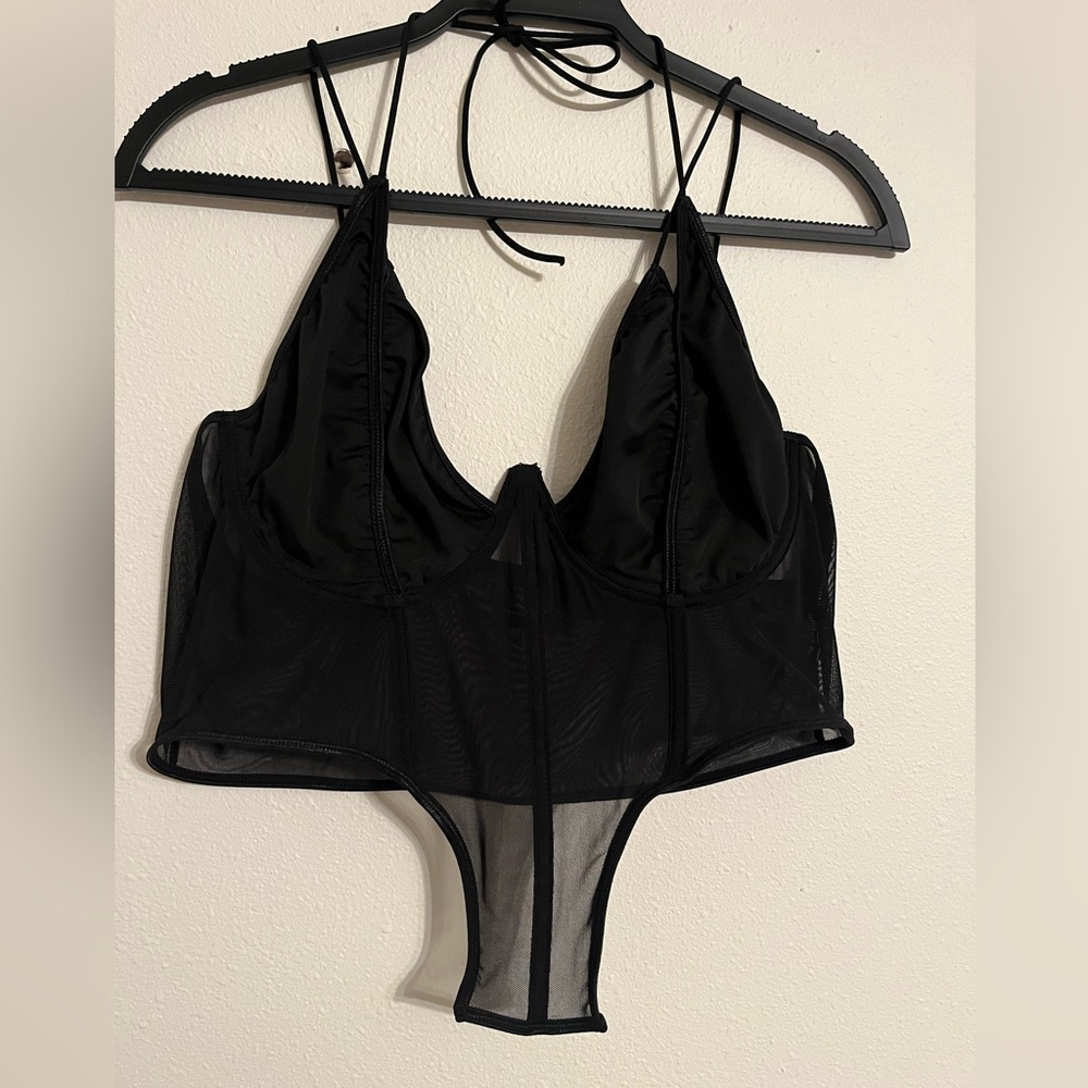 SHEIN Curve 3XL Black Mesh Bralette Tank Top